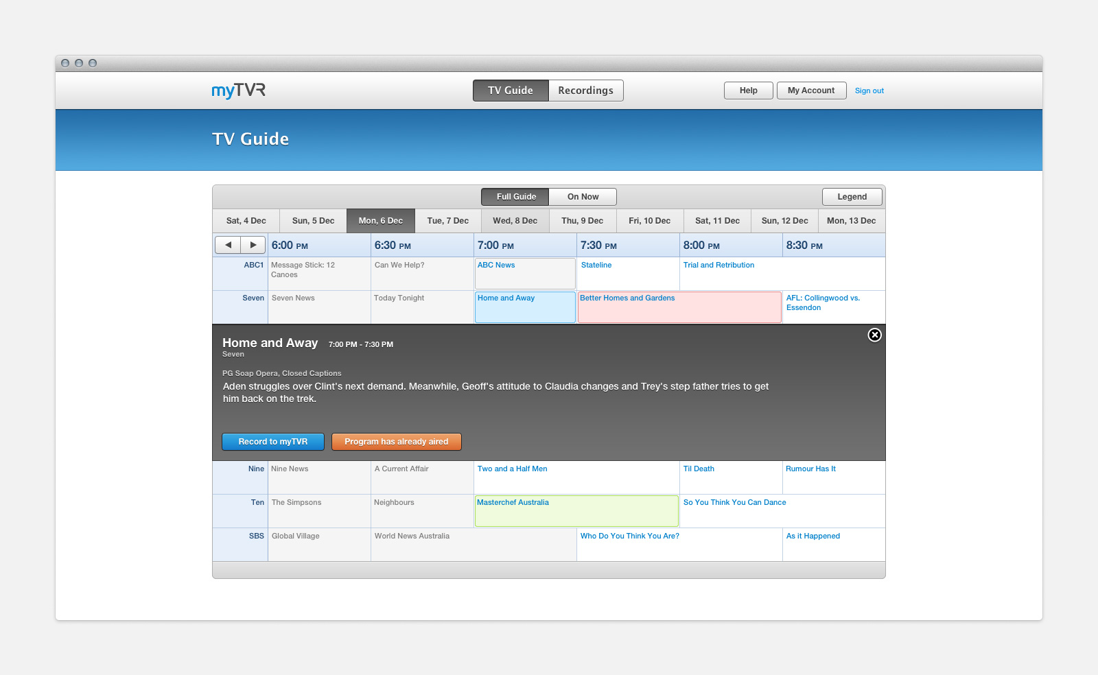 Desktop TV Guide Desktop TV Guide