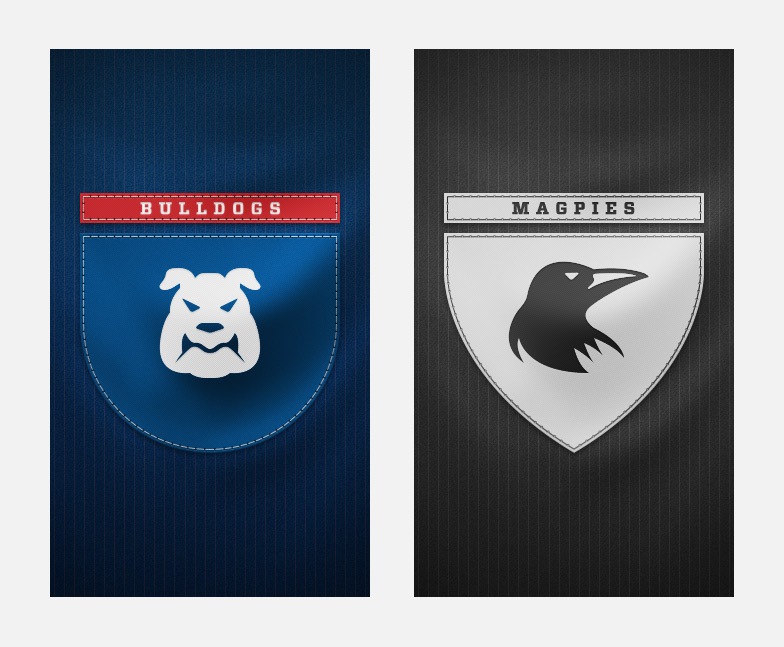 Bulldogs and Magpies splash screens Bulldogs and Magpies splash screens